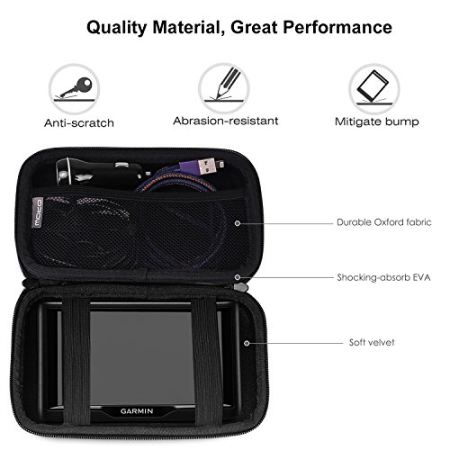 MoKo 7-Inch GPS Carrying Case, Portable Hard Shell Protective Pouch Storage Bag for Car GPS Navigator Garmin / Tomtom / Magellan with 7" Display - Black