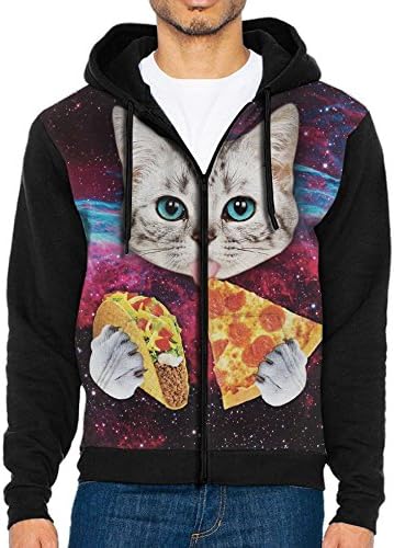 Galaxy Taco Cat Pizza Leisure Wen's Leisure Zipper Hoodie Sweatshirt Big Kangaroo Pocket Loose Zipper Jacket .