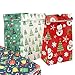 FUNARTY 96pcs Christmas Gift Bags, 5x9.8 Inches Goody Paper Bags in 16 Designs Xmas Treat bags for Classrooms, Party Favors, Kraft Holiday Goodie Wrapping