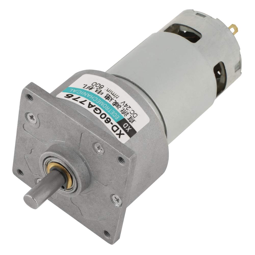 Hilitand DC12V/24V 35W Mini DC Gear Motor Metal Speed Adjustable Large Motor CW/CCW XD-GA775(12v 600rpm)