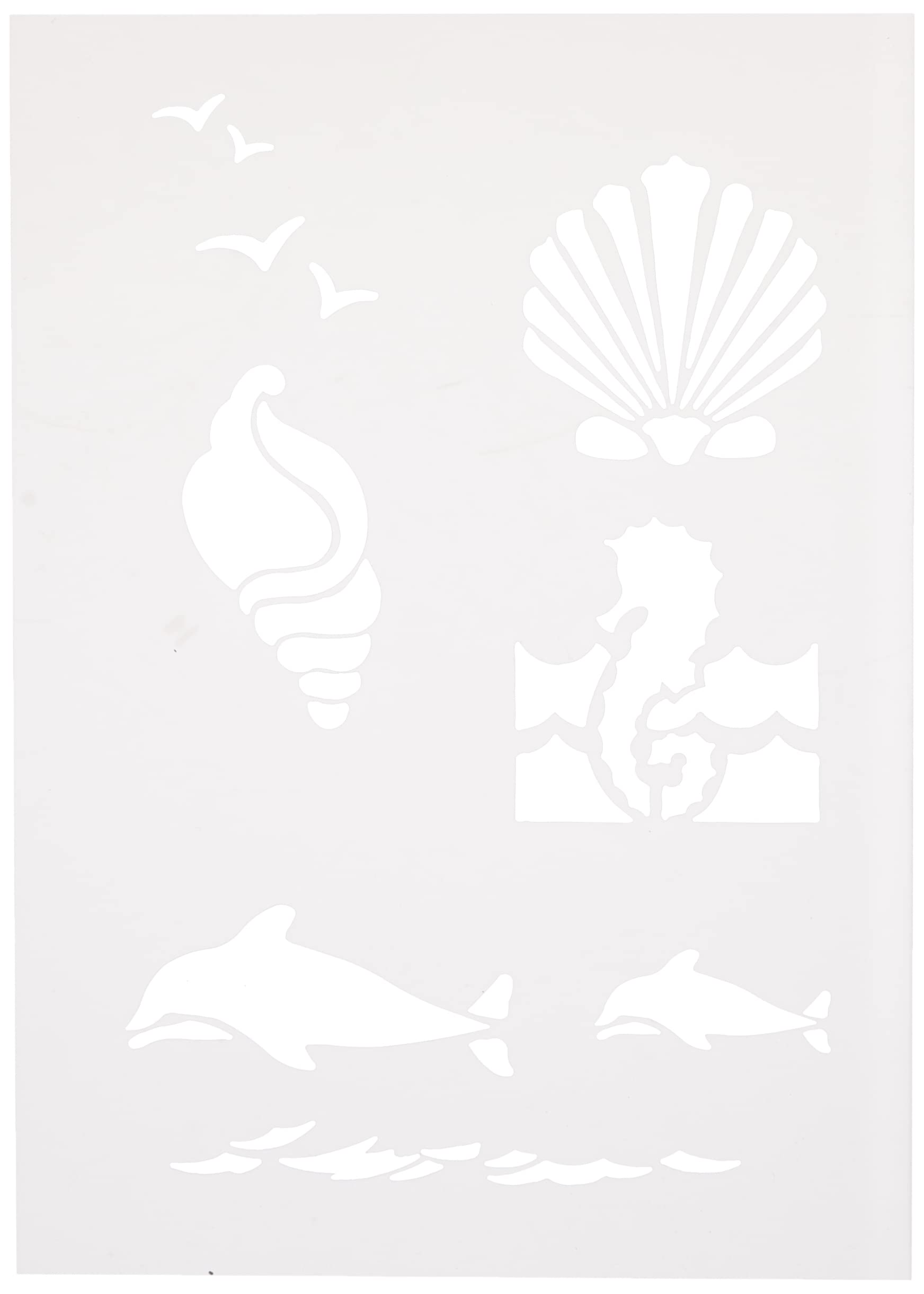 Efco 9320712 Stencil sea Creatures / 7 Designs DIN A 5, 21 x 15 x 1 cm