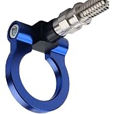 JGR Track Racing Style Tow Hook Towing Eye CNC Aluminum Screw On Front Rear Bumper Compatible with BMW 3 Series E36 E46 E90 E91 E92 E93 318 320 323 325 328 330 335 M3 1992 to 2012 Blue