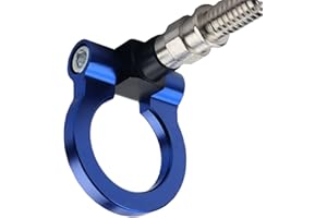 JGR Track Racing Style Tow Hook Towing Eye CNC Aluminum Screw On Front Rear Bumper Compatible with BMW 3 Series E36 E46 E90 E91 E92 E93 318 320 323 325 328 330 335 M3 1992 to 2012 Blue