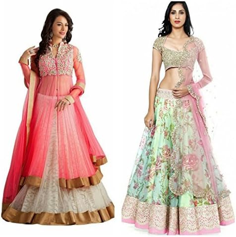 Sky Global Women's Embroidered Lehnga Choli (Combo Pack of 2) (SKY_LC_4006)(Lehnga_145)(Lehnga_117)