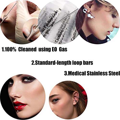SOTICA Piercing Needles 50pcs Ear Nose Piercing Needles Hollow