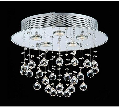 Siam Circus Floating Bubble Chrome and White 5-light Crystal Chandelier