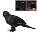 Halloween Black Feathered Crow Realistic Decorations Birds Figurine Statue Model (1PCS)
