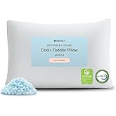 Coop Home Goods Cool+ Adjustable Cooling Toddler Pillow, 13x19, Cooling Gel Memory Foam Kids Pillow for Ages 2+, Customizable Loft, Breathable, Washable Cover, Childproof Zipper, Small Cooling Pillow