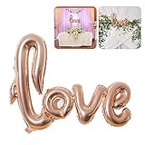 TOYMYTOY LOVE Designed Foil Balloon Mylar Balloons for Wedding Party Decoration (Rose Gold)