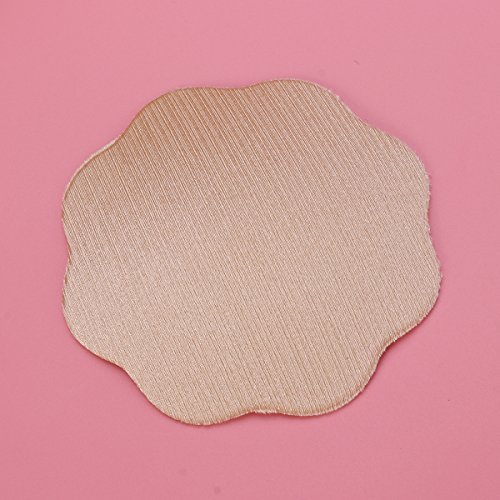 Pair Adhesive Breast Pasties Flower-shape Nipple Stickers Cover Invisible Breast Concealer pad for Women (Skin-color) - Thumbnail 4