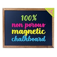 Cedar Markers 24"x18" Chalkboard with Wood Frame. 100% Non-Porous Erasable Blackboard and Whiteboard for Liquid Chalk Markers. Magnet Board Chalk Board (24x18)