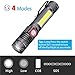 LED Rechargebale Flashlight, Magnetic Zoomable COB Work Light, Super Bright Pocket-Sized T6 LED Torch (included Battery) with Clip, Water Resistant, 4 Modes for Camping Hiking Emergency