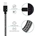 iPhone Charger, 3-Pack 6Ft Mingu, Nylon Braided Cord Lightning Cable to USB Charging Cable for iPhone 7 7 Plus 6s 6 5s 5c 5 SE, iPad Pro, Air, iPad mini 4 3 2, iPod Nano/Touch - Black &White