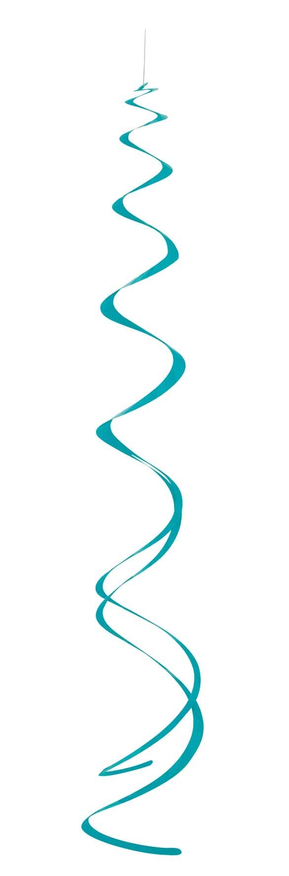 Unique Party 63273 - 66cm Plastic Hanging Swirl Teal Party Decorations, Pack of 8
