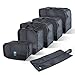 6 Set Travel Packing Cubes,Compression Luggage Organizer by FLYNOVA - Durable 5 Cubes and 1 Shoe Bag