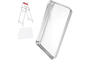 Healifty Steamed Rice Roll Pan Stainless Steel Tray Large 26.5X20.5Cm Kitchen Cooking for Grilled Fish and