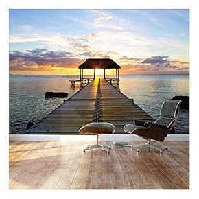 Beautiful Inspiring Calmness at Sunset - Landscape - Wall Mural, Removable Sticker, Home Decor - 66x96 inches