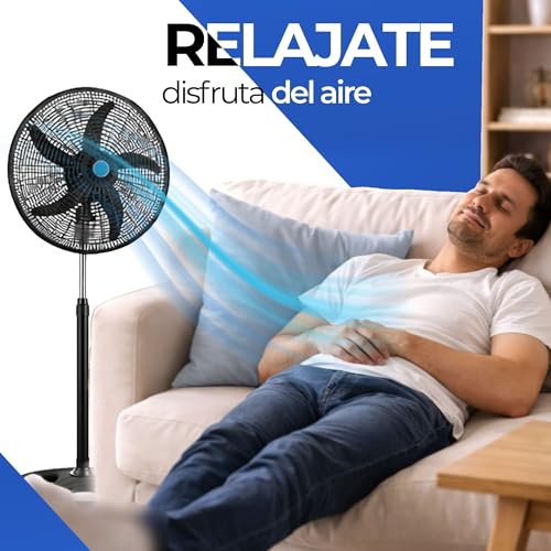 Ventilador de Pedestal, Set de 2 Piezas, Ventilador de 18 Pulgadas con 3 Velocidades, Oscilante, Altura Ajustable, Motor 55W, Facil Armado | Ecomlab