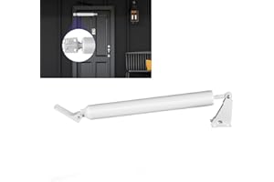 Dluno 1 Set White Screen Door Closers, Storm Door Closer Heavy Duty Screen Door Shock Adjustable Cushion Speed Screen Door Pneumatic Closer, Screen Security Doors Storm Door Shocks Smooth Door Closer