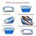 SAMMART 32L Collapsible Plastic Laundry Basket - Square Tub/Basket - Foldable Storage Container/Organizer - Portable Washing Tub - Space Saving Laundry Hamper (1, Sky Blue)