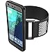 Google Pixel Armband, SUPCASE Easy Fitting Sport Running Armband Case with Premium Flexible Case Combo for Google Pixel 5.0 inch 2016 Release (Black)