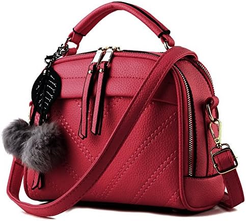SCENTW Women Shoulder Bags Small Handbags PU Leather Crossbody Purse Bags ladies Summer Travel Tote Bags (Wine Red)