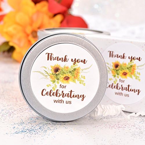 Round Sunflower Labels Wedding Birthday Baby Shower Party Favor Stickers for Treats Favos