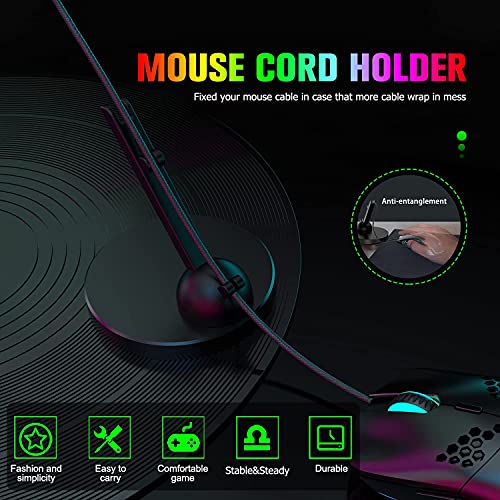 Mechanical Gaming Keyboard and Mouse and Mouse Bungee Cable Holder with