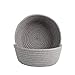 LOONG BABY 2Pcs Home Storage Basket Toy Chest Nesting Bins Woven Rope Candy Storage, Handmade Box Approved by the FDA for Household Kids Toy Collection Data Charger Line Storage(Grey)