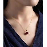 Mnyixsi Fashion Lucky Gemstone Beads Necklace for Women, Handmade Hypoallergenic Dainty Birthstone Good Luck Wealth Jewelry Gift, Simple Design Promise Statement Natural Gem Necklace Style 2