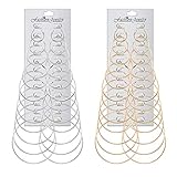 Finrezio 24Pairs Hoop Earrings Set Big Circle Earring Gold/Silver Tone Fashion Jewelry for Women Girls, Dia 2-7.5cm