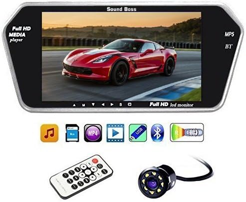 Sound Boss 7 INCH ULTRA HD REARVIEW MONITOR WITH BLUETOOTH/USB/TF/MP5 Silver LCD (17.78 cm)