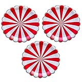 Disposable Party Paper Plates Stripe Dessert Plates 7-Inch for a Tea Party, Picnic or Birthday, Pack of 24 (7 in, Red)