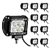 YITAMOTOR Led Light Bar 10Pcs 4Inch 18W Led Light Pod LED Flood Work Light Offroad Light Driving Light Fog Light Waterproof for SUV UTV ATV Pickup Boat Tractor Truck Trailer Mower 12V