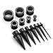 PiercingJ 28pcs 12G-00G Stainless Steel Tapers Stretching Kit + 12G-00G Flared Screw Tunnel Gauge Kit