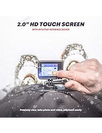 Cámara de deportes con pantalla táctil Actionpro 4K UHD con muñeca remota remota y correa para la cabeza Pantalla táctil y muñeca remota inalámbrica 4K Ultra HD Impermeable Lente gran angular 20 accesorios incluidos