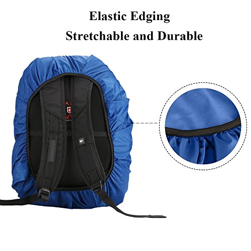 AGPTEK 2Pcs Nylon Waterproof Backpack Rain Cover with Carry Bag for Hiking/Camping/Outdoor Activities by, Blue, Size S:18-25L