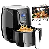 VPCOK 3.7-Quart XL Air Fryer with Recipes, 6 Cooking Presets, 1300 Watt, Power Air Fryer XL