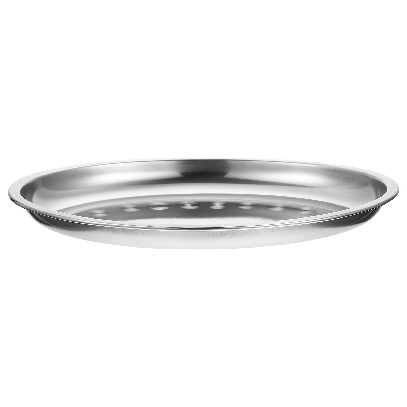 Luxshiny Stainless Steel Oval Serving Tray 11.81 Inch Fish Steaming Plate Snack Dessert Dish Easy to Clean Durable Metal