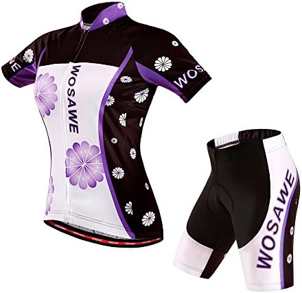 Wosawe Cycling Jersey Women's Bike Shirts Short Sleeves And Shorts Suit 2017 Ladies Biking Clothing (Jerseys+Shorts, S)