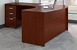 Bush Business Furniture Series C Left Handed L Shaped Desk with Mobile File Cabinet in Mahogany