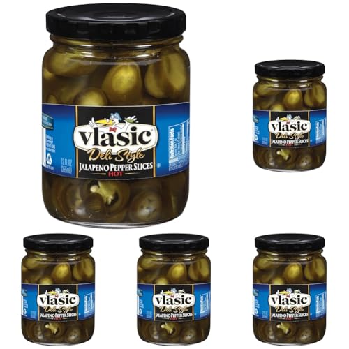 Vlasic Deli Style Hot Jalapeno Pepper Slices, Keto Friendly, 12-12 FL OZ Jars (Pack of 5)