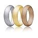 LNQ LUNIQI Silicone Wedding Ring For women, Thin and Stackable Durable Rubber Safe Band For Love, Couple, Souvenir and Outdoor Active Exercise Style-10 Rings Pack