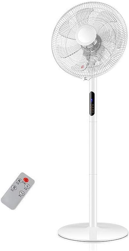 Pedestal Fans, Height Adjustable Oscillating Stand 4 Wind Speed, Remote Control, Timing Function Whisper Quiet for Home and Office (White)