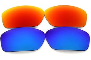GALAXYLENSE Galaxy Replacement Lenses For Oakley Valve Blue/Red Color Polarized 2 Pairs