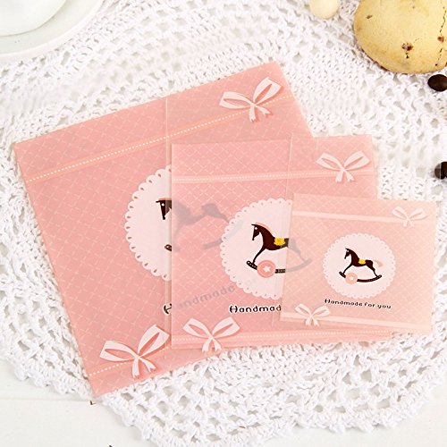 B&S FEEL 300 Pcs Bakery Candle Soap Biscuit Roasting Cookie Bags with Adhesive Closure (3 Size, 100 for Each)