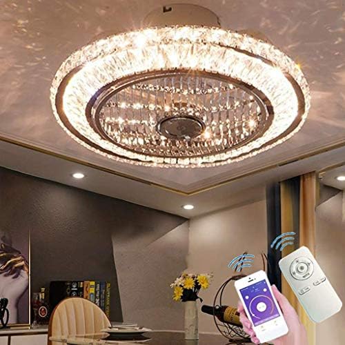 Ceiling Fan with Lamp, Crystal Ceiling Fan with LED Light, 72W Modern