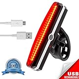 VivoPro Sports USB Rechargeable LED Bike Tail Light by 180-Degree Visibility Bicycle Tail Light, High Intensity Red Color | USB Rechargeable Bike Taillight, Up to 6 Hours Run Time | Easy Mount Design