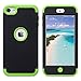 ULAK iPod Touch Case 6th Generation, iPod Touch 7 Case, iPod 5 Case, Heavy Duty High Impact Knox Armor Case Cover Protective Case for Apple iPod Touch 5 6th 7th Generation (Black+Green)