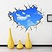 Sajanic 3D Blue Sky Wall Stickers for Ceiling Real Feeling Suit for Bedroom Living Room Nursery Kids Room Wall Decoration (Blue Sky Big)
